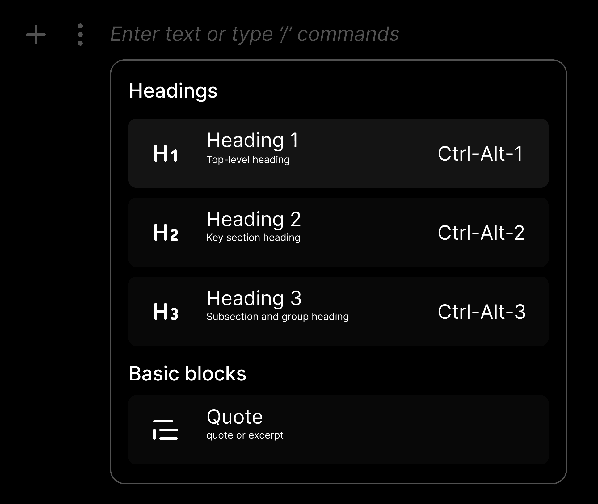 blocknote shadcn editor dark